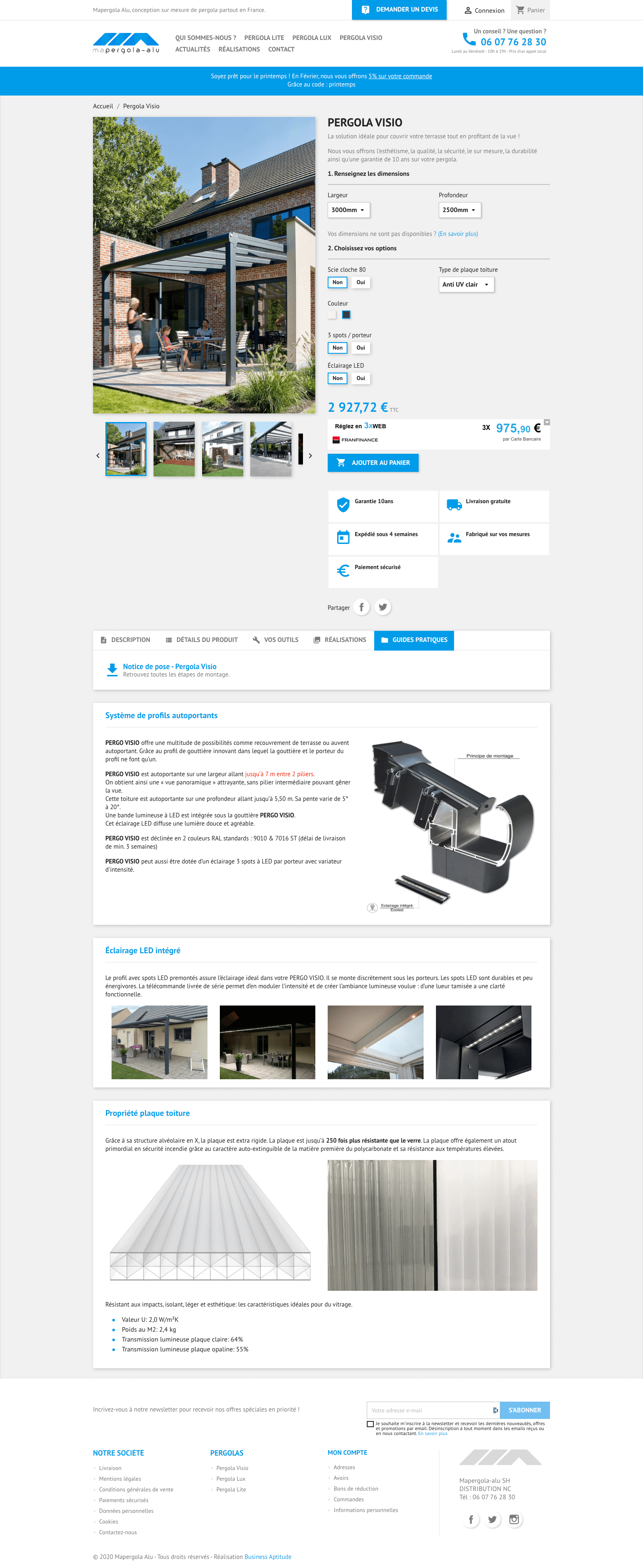 création de site e commerce ma pergola alu