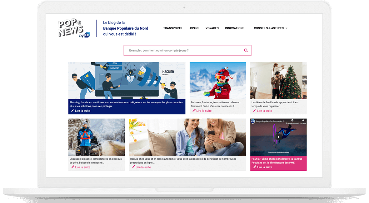création de site internet pour la banque populaire par une agence web à Lille