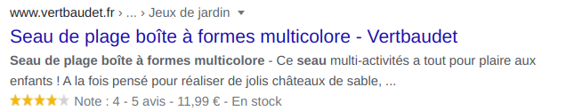 exemple de donnée structurée pour un site e commerce