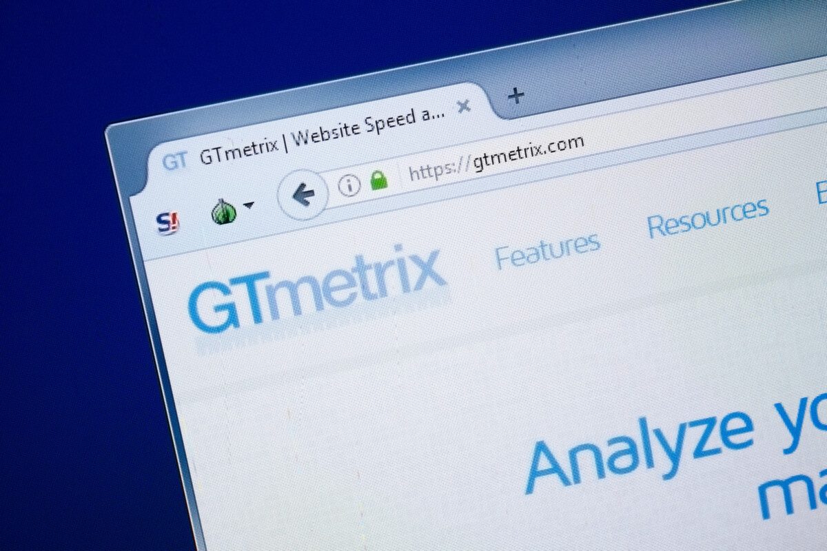 Page web de GTMetrix