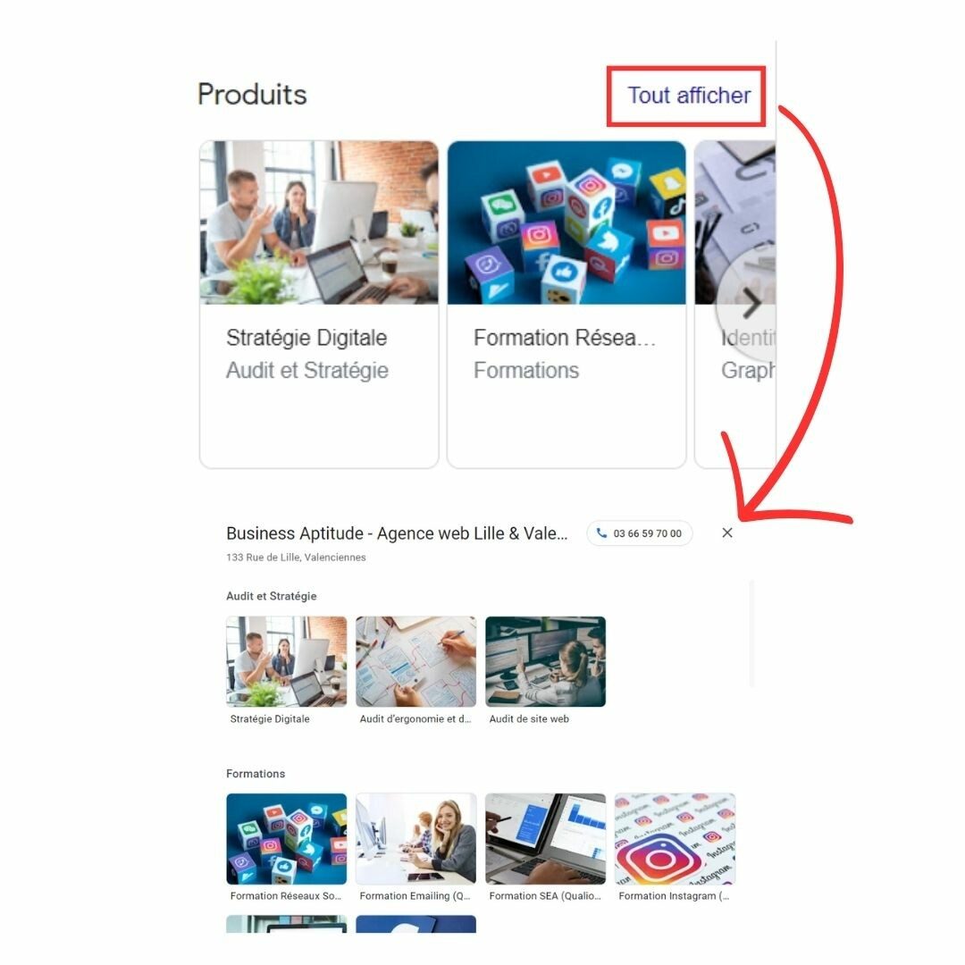 fiche produit fiche google my business