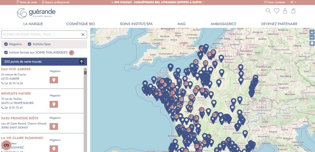 Store locator guerande cosmetiques